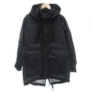 ALAMAK ナイロン フルジップ コート 2 ミドル ハーフ丈 ジップアップ 黒 ブラック MTGLA22S4154