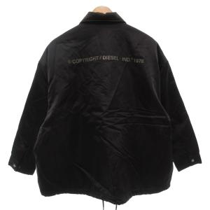 DIESEL コーチジャケット ブルゾン 裏地キルティング ロゴプリント ナイロン 黒 ブラック /FF