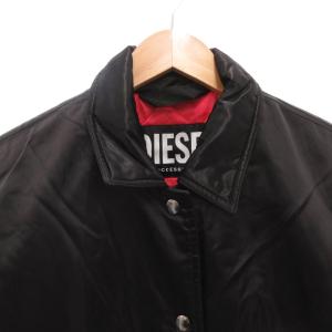 DIESEL コーチジャケット ブルゾン 裏地キルティング ロゴプリント ナイロン 黒 ブラック /FF
