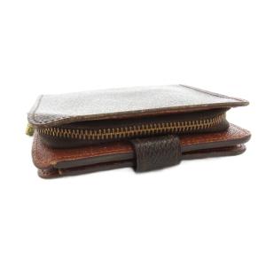 LOUIS VUITTON M61667 モノグラム コンパクトジップ 二つ折り財布 ウォレット PVC レザー 茶 ブラウン /FF
