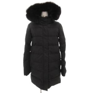 CAITLIN ダウンコート フォックスファー フード ひざ丈 ミドル 38 黒 ブラック /FF