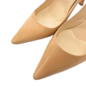 JIMMY CHOO パンプス ハイヒール 37.5 茶 ブラウン ポインテッドトゥ エナメル /FF