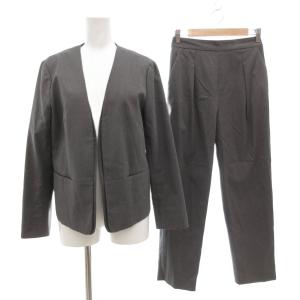 セットアップ スーツ ノーカラージャケット パンツ 40 総裏地 グレー  /AE
