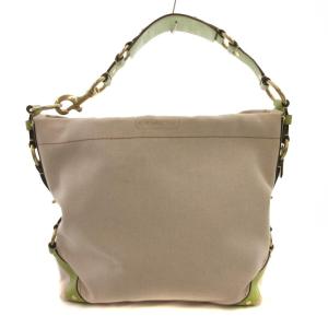 ワンショルダーバッグ 肩掛け キャンバス レザー 10449 ベージュ グリーン /FF