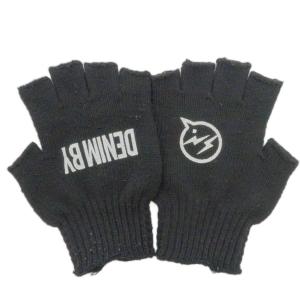 FINGERLESS GLOVES フィンガーレスグローブ 手袋 ロゴプリント F ブラック /UO