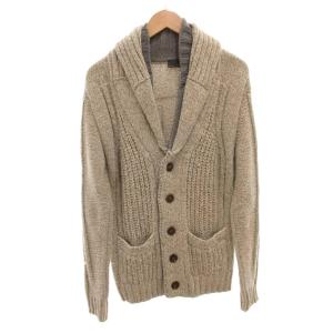 カーディガン ニット ショールカラー ウール カシミヤ混 48 グレー ベージュ /FF