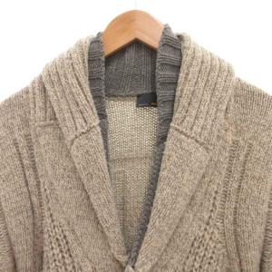 FENDI カーディガン ニット ショールカラー ウール カシミヤ混 48 グレー ベージュ /FF
