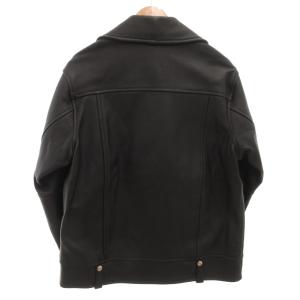 JOURNAL STANDARD シープレザー ビッグ ライダース ブルゾン 革ジャン ダブル ジップアップ F 黒 ブラック /FF