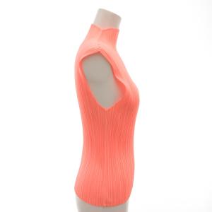 PLEATS PLEASE ISSEY MIYAKE イッセイミヤケ カットソー プリーツ ハイネック ノースリーブ ピンク系 /FF