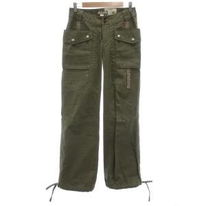ミリタリーパンツ カーゴ ストレート 26 コットン カーキ /GV