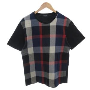 Tシャツ 半袖 チェック L 黒 ブラック /FF