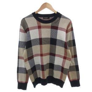 ニット セーター 長袖 チェック クルーネック L マルチカラー /FF