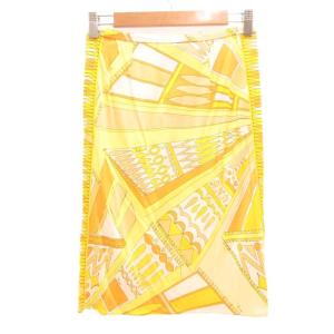 Emilio Pucci スカート 絹 シルク I40 黄 イエロー 総柄 ひざ丈 /UO