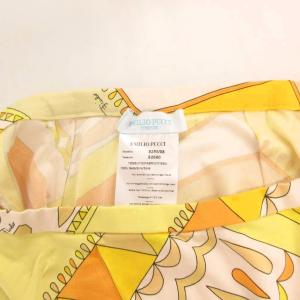 Emilio Pucci スカート 絹 シルク I40 黄 イエロー 総柄 ひざ丈 /UO