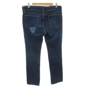 REMI RELIEF デニムパンツ ジーンズ テーパード ハート ピースマーク XL インディゴ /FF