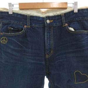 REMI RELIEF デニムパンツ ジーンズ テーパード ハート ピースマーク XL インディゴ /FF