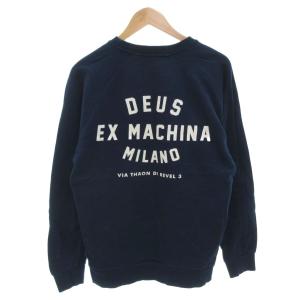 Deus Ex Machina トレーナー スウェット 長袖 スカル ドクロ プリント Vガゼット M 紺 ネイビー /FF