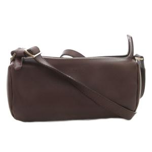 ショルダーバッグ 肩掛け 斜め掛け 丸形 レザー 茶 ブラウン /FF