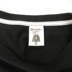 CUNE Tシャツ 長袖 ロンT クルーネック XL うさぎプリント 黒 ブラック /GV