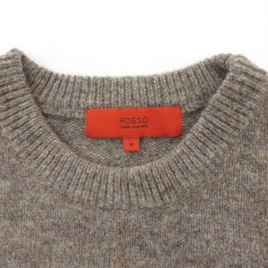 ROSSO シェットランドウールクルーネックニット セーター 長袖 プルオーバー M 茶 ブラウン /GV