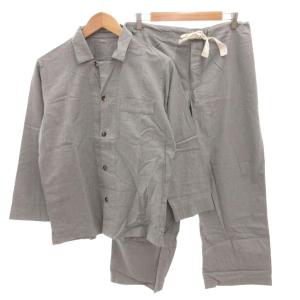 セットアップ スーツ カジュアル シャツ パンツ 長袖 ワイド コットン グレー S /FF
