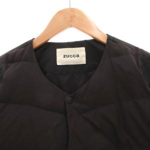 zucca ライトダウンジャケット ブルゾン 異素材ドッキング S 黒 ブラック /FF