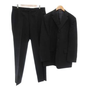 セットアップ スーツ Super 100s ウール ジャケット パンツ AB7 黒 ブラック /UO
