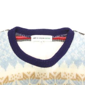 COMME des GARCONS EDITED AD2010 カットソー ニット切替 長袖 ボーダー L ネイビー ホワイト マルチカラー /UO
