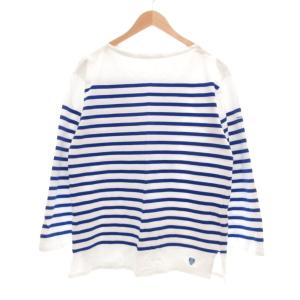 バスクシャツ 長袖 ボーダー柄 6 ブルー ホワイト /UO