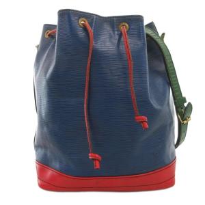 エピ・ノエ・ショルダーバッグ 巾着型 LVロゴ レザー PVC 青 ブルー 赤 レッド 緑 グリーン M44082