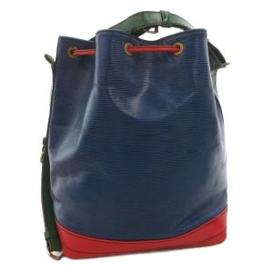 LOUIS VUITTON エピ・ノエ・ショルダーバッグ 巾着型 LVロゴ レザー PVC 青 ブルー 赤 レッド 緑 グリーン M44082