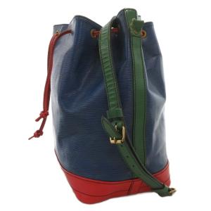 LOUIS VUITTON エピ・ノエ・ショルダーバッグ 巾着型 LVロゴ レザー PVC 青 ブルー 赤 レッド 緑 グリーン M44082