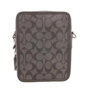 COACH 美品 サリバン クロスボディ シグネチャー キャンバス チャコール ブラック CC009 /UO