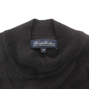 Brooks Brothers ニット セーター 長袖 薄手 モックネック M ウール 黒 ブラック /GV