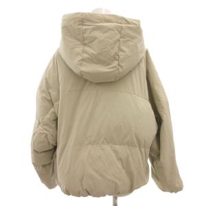 adidas Originals PF CROP DN W2 ダウンジャケット ブルゾン フード ラバーロゴ L ベージュ /FF
