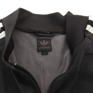 adidas トラックジャケット ジャージ ジップアップ ATPモデル 3ストライプス トレフォイルロゴ L 黒 ブラック