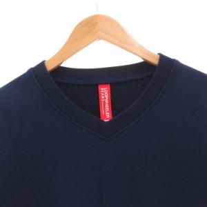 LOOPWHEELER BEAMS 別注 スウェット トレーナー プルオーバー Vネック 裏起毛 M 紺 ネイビー /FF