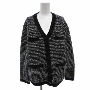 24AW AELLA 2 CANBERRA ツイード調カーディガン ファンシーヤーンニット バイカラー