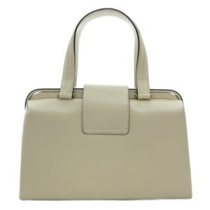 GIORGIO ARMANI LE COLLEZIONI ハンドバッグ 手提げ レザー ロゴ ゴールドカラー金具 ベージュ /FF