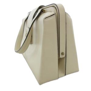 GIORGIO ARMANI LE COLLEZIONI ハンドバッグ 手提げ レザー ロゴ ゴールドカラー金具 ベージュ /FF