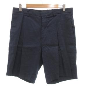19SS ショートパンツ ハーフ 麻 リネン 34 ネイビー /UO