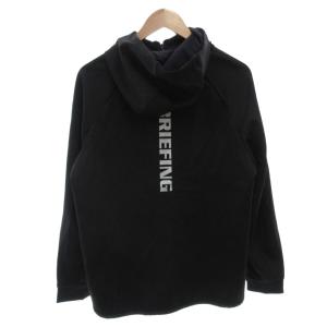 BRIEFING WORKOUT LOGO PARKA ジップアップパーカー フーディ ロゴ プリント 長袖 M 黒 ブラック