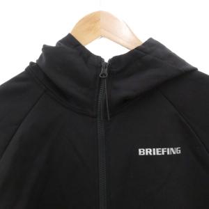 BRIEFING WORKOUT LOGO PARKA ジップアップパーカー フーディ ロゴ プリント 長袖 M 黒 ブラック