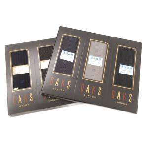 箱付き 靴下 ソックス まとめ 6点セット ロゴ刺繍 コットン カシミヤ混 25 黒 ブラック 紺 ネイビー