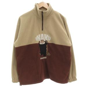 イカクダンス ハーフジップフリースプルオーバー トレーナー 長袖 S 茶 ブラウン /GV