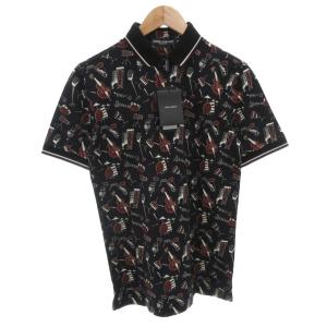 タグ付き Jazz Club print polo shirt ポロシャツ カットソー 総柄 半袖 44