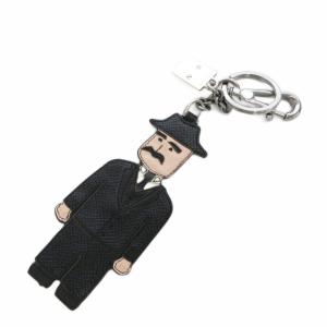 キーホルダー キーリング マフィア おじさん 黒 ブラック /FF