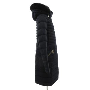 TOMMY HILFIGER 17AW ストレッチダウンコート フード ひざ丈 フェイクファー L 紺 ネイビー /FF