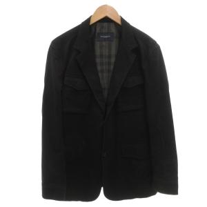 テーラードジャケット 裏地チェック 2B LL 黒 ブラック /FF
