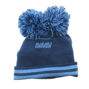 AVAVAV コラボ タグ付き スーベニア ポンポン ビーニー ニットキャップ 帽子 青 ブルー /FF